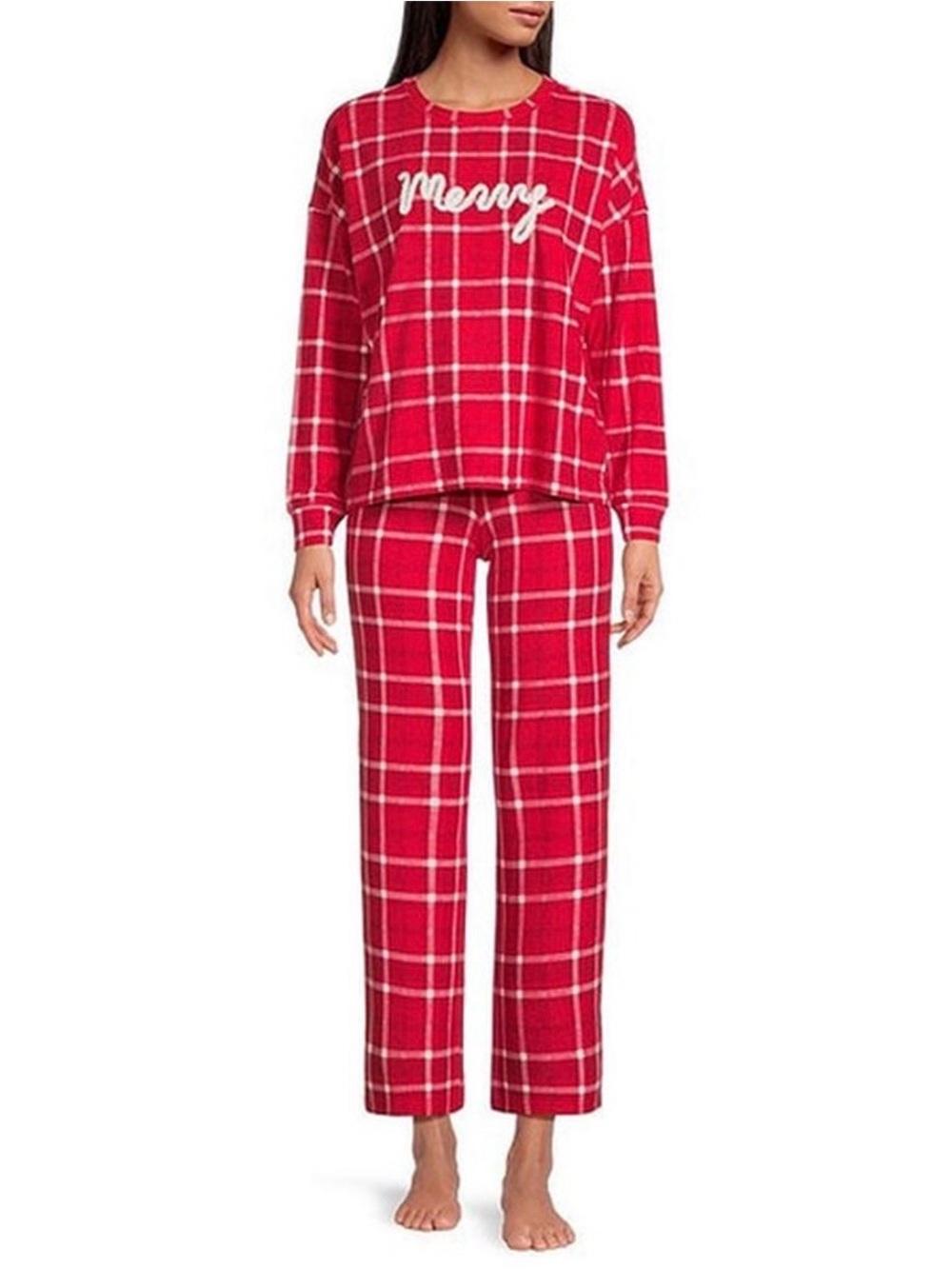 Jasmine & Ginger Red Plaid 'Merry' Women's Pajama Set